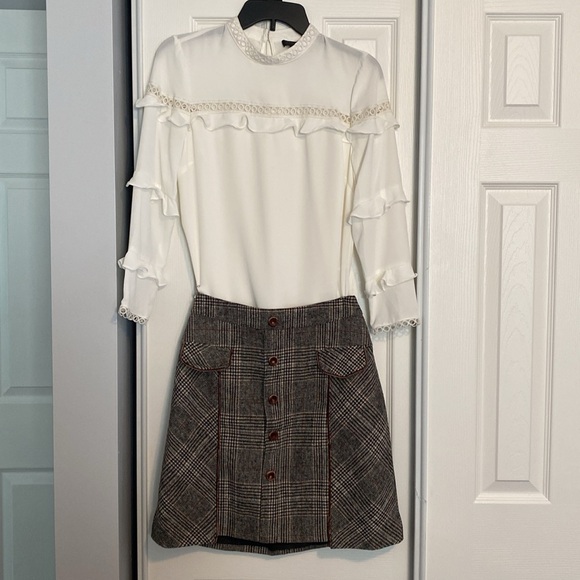 NWT J. Crew White Blouse Size 00 - Picture 2 of 7